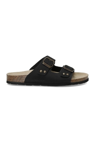 Lumberjack Jolıe Nu 4fx Hakiki Deri Siyah Comfort Casual Anatomik Terlik 001