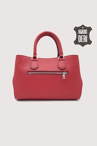 Hakiki Deri Kırmızı Kadın Kol Çantası Uzun Askılı Smr7666 Kırmızı