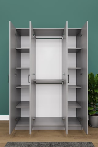 Lüks 4 Kapaklı Gardırop %100 MDF Askılı Çok Amaçlı Düzenleyici Elbise Dolabı G08