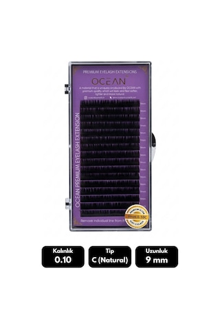 Ocean 0.10c Natural Kıvrım 9 Mm Soft Eyelash Doğal İpek Kirpik 16'lı