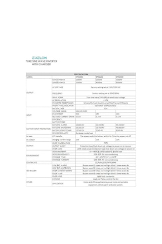 Exelon Tam Sinüs Şarjlı 2000w 12v Ups İnverter