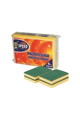 Speed Endüstriyel Bulaşık Süngeri Büyük 4'lü Paket
