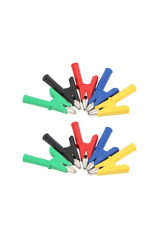 Yunboo 60049 Modeli Islak Muayene Klipsi, 10a Akım, 10mm Açılış, 4mm Muz Soketi, Pvc-ıslak, Mavi-kırmızı-siyah-sarı-yeşil Renkler, Elektrik Projeleri Ve Akü Testleri İçin