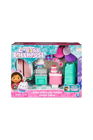 Gabby's Dollhouse Lüks Oda, Bakey With Cakey, Kuchi İle Mutfak İngilizce Cakey , 3 Mobilya Parçalı Ve Aksesuar Par Genel