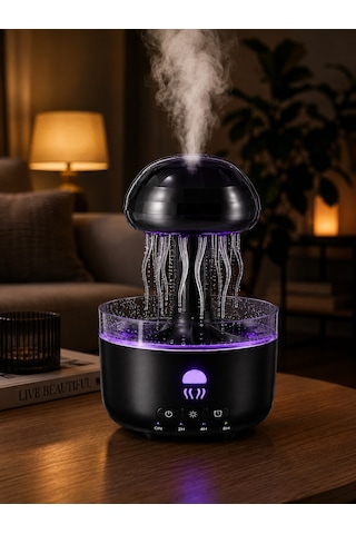 Dekoratif Denizanası Efektli Hava Nemlendirici Rgb Gece Lambalı Ultrasonik Buhar