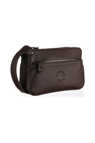 Westpolo Vegan Deri Unisex El Çantası Portföy - 6054 Kahverengi