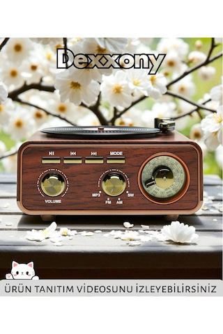 Dcx-11 Özel Tasarım Ahşap Görünümlü Retro Vintage Nostaljik Radyo & Bluetootlu Mini Fm Radyo