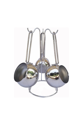Oms 3 lü çelik oval cezve takımı