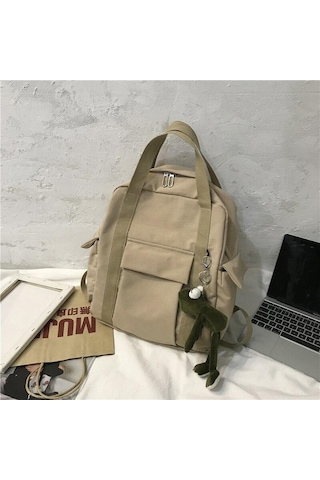 Haki Katı Kadın Sırt Çantası Çantası Genç Kızlar İçin Omuz Seyahat Çantası Sırt Çantaları Kanvas Sırt Çantası Haki
