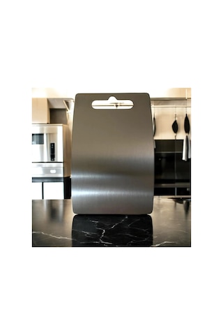 Gkd 2'li 304 Paslanmaz Çelik Kesme Tahtası Seti Hijyenik, Dayanıklı Tasarım 20x30 Cm & 23x34 Cm Gri