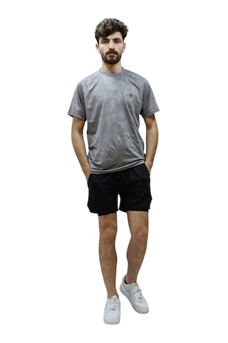 Nature The Brand Gri Kamuflaj Baskılı Reglan Kol Sporcu Tişört Gri