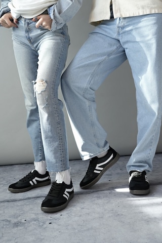 Muggo Garcia Garantili Unisex Ortopedik Günlük Bağcıklı Yürüyüş Koşu Sneaker Spor Ayakkabı Siyah