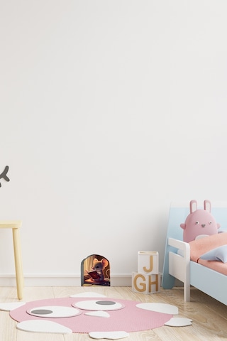 Fare Deliğinde Kitap Okuyan Sevimli Minik Fare Çocuk Odası Duvar Sticker