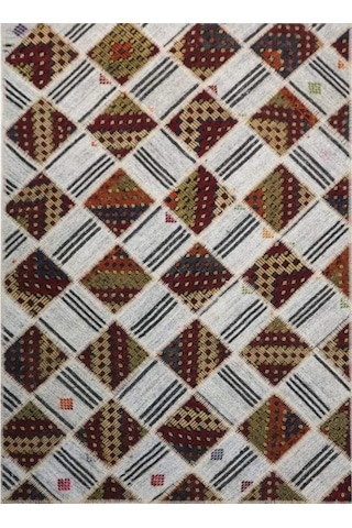 Patchwork El Dokuma Antik Anadolu Kilim Mosaic 80 X 150 Çok Renkli