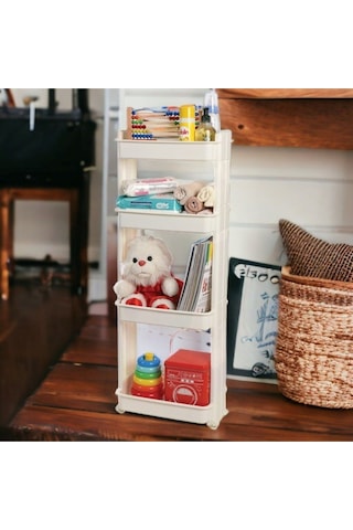 Motek Modern Organizer 4 Katlı Raf Beyaz