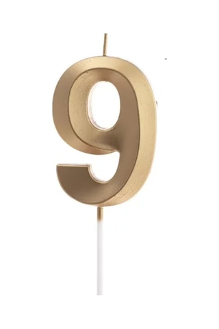 Beysüs Altın Rengi 9 Rakam Pasta Mumu