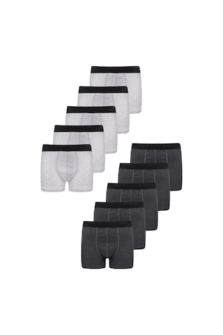 Freemen Erkek 10 Lu Pamuklu Slim Fit Boxer Seti Geniş Beden Aralığı Gri-antrasit