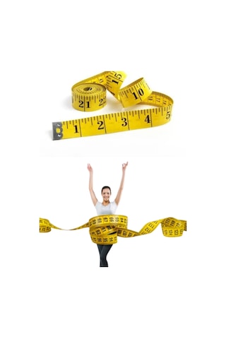 Mezura Vücut Ölçüm Beden Ölçmek İçin Mezura Klasik Terzi Mezurası 150 Cm Mezura Tekstil Renkli