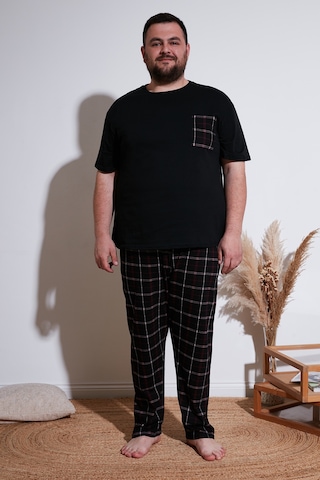 Buratti Pamuklu Regular Fit Büyük Beden Erkek Pijama Takımı 6572002B Siyah