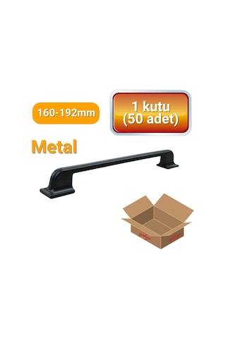 50 Adet Okyanus Siyah Metal Mobilya Kulpu 160mm - 192mm Siyah