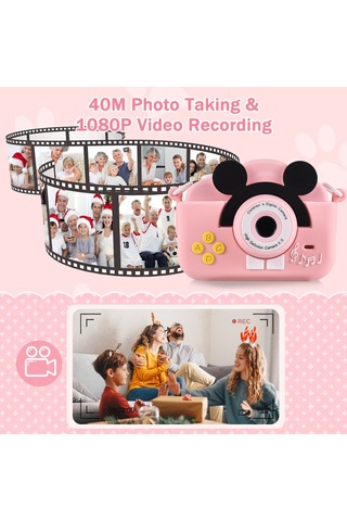 Vkemall Çocuklar İçin Renkli Dijital Kamera - 20mp Lens, 2.0" Ips Ekran, 1080p Video, Çekim/oynatma, Dahili Li-pol Batarya, Sarı