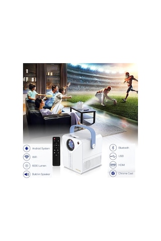 Q96 E300 Projector Android 4k Ultra Hd Wifi Projeksiyon Cihazı Usb Hdmi Tf Card Girişli Projektör 81724661
