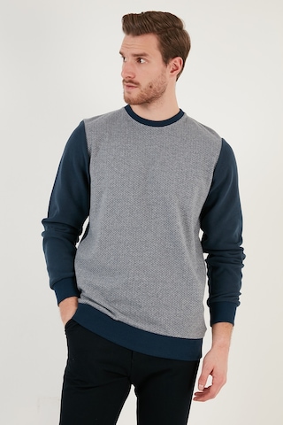 Buratti Pamuklu Regular Fit Bisiklet Yaka Erkek Sweat 5905041 Indigo