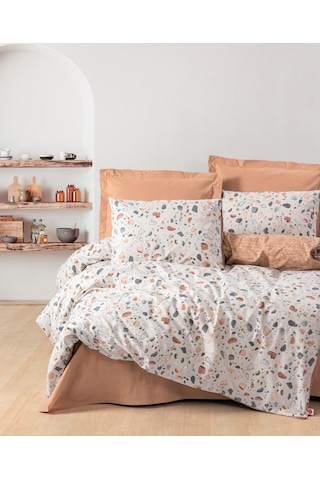 Cotton Box Minimal Tek Kişilik Lastikli Çarşaflı Nevresim Takımı Oniks Karamel