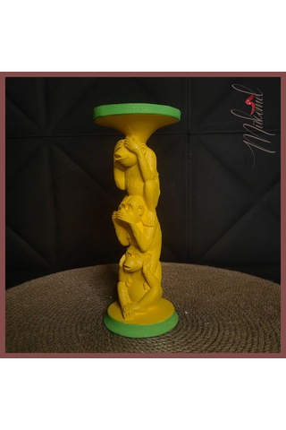 Renkli Üç Bilge Maymun Mumluk Kötülük Duymayın, Görmeyin, Konuş