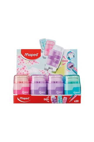 Maped Connect Pastel Renkli Çift Delikli Silgili Kalemtıraş 049231