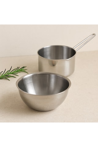 Paslanmaz Çelik 2'li Sosluk Ve Sütlük Seti 14cm & 17cm Sarı