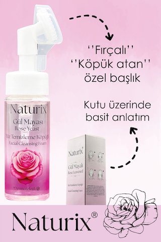 Naturix Gül Mayalı Yüz Temizleme Köpüğü 160 ML