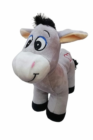 Sevimli Peluş Eşek 28 Cm Uyku Ve Oyun Arkadaşı Pelüş Gri