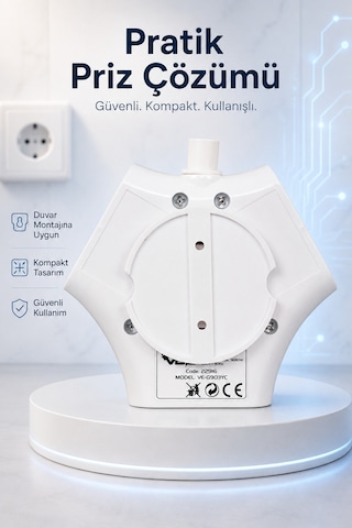 3'lü Grup Priz 2 Usb Type-c Girişli Ayrı Anahtarlı 1.5 Metre Uzatma Kablosu 16a 3680w Ev Ofis Duvar Monteli 0