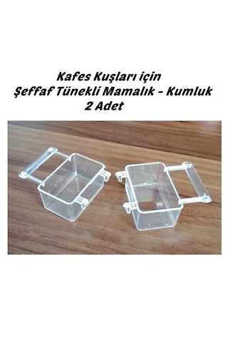 Bülbül Kanarya Muhabbet Kuşu Tünekli Kuş Mamalık Kumluk 2 Adet - Şeffaf Renk