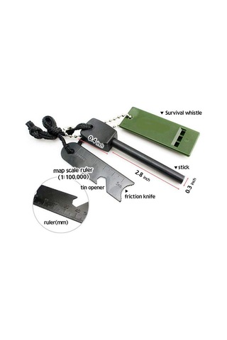 Survive Magnezyum Çubuğu Ateş Başlatıcı Çakmak Taşı Ahşap