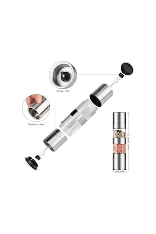 2'si 1 Arada Tuz Ve Karabiber Öğütücü Seti, Ayarlanabilir Seramik Rotorlu Paslanmaz Çelik Öğütücü, Tuz Değirmeni Ve Cezve 46566102