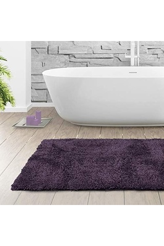 Clara Clark Banyo Halıları, Ultra Yumuşak Tüylü Banyo Halıları - Banyo İçin Banyo Paspası, Makinede Yıkama, Kaymaz Arka Kauçuk, 81 X 121 Cm, Patlıcan Banyo Halısı Seti Diğer