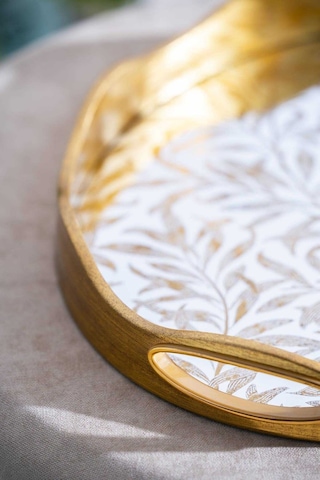 Acar Cha-07498/4 Myra 2'li Gold Cam Tepsi - 43.5/37.5 Cm Gold