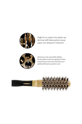 Land Of Myth LOM1142 Seramik+İyonik Termal Fön Saç Fırçası 32 mm