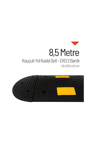 8,5 Metre Kauçuk Hız Kesici Set 2 Bantlı Yol Kasisi Uygulaması-927