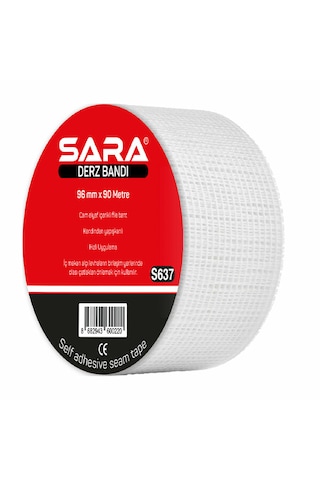 Sara S637 Derz Bandı 96 Mm X 90 M, Cam Elyaf Fileli, Kendinden Yapışkanlı