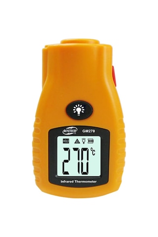 Benetech Dijital Mini Kızılötesi Termometre, Sıcaklık Aralığı: -32 - 280 Derece Gm270 Sarı