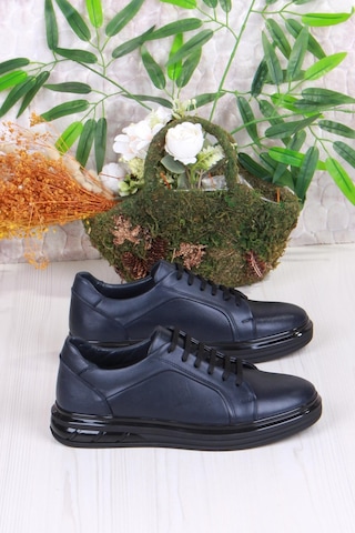 Mehmet Mete 42466 Rahat Hakiki Deri Sneaker Erkek Ayakkabı Siyah