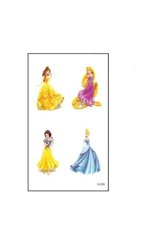 Pamuk Prenses Sindiella Rapunzel Geçici Dövme Çok Renkli