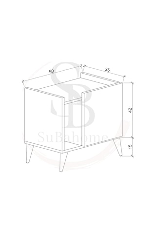 50 Cm Mdf Modern Ayaklı Siyah Komodin Çok Amaçlı Dolap Yan Sehpa