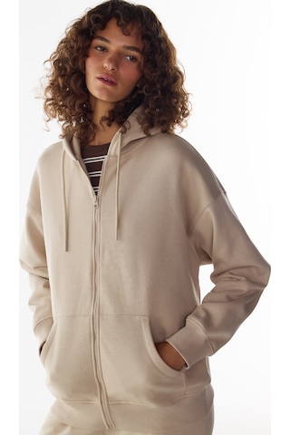Penti Bej Şardonlu Fermuarlı Kapüşonlu Sweatshirt