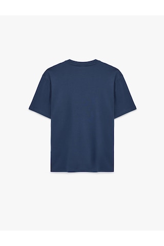 Koton Regular Fit Kısa Kollu Bisiklet Yaka Baskılı Pamuklu Tişört Lacivert 6sam10113mk Lacivert