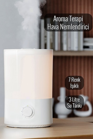 3 Litre Ultrasonik Oda Hava Nemlendirici 7 Renk Ledli Aromatera