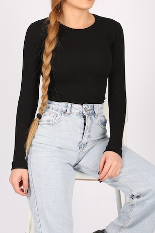 Madmext Mad Girls Siyah Fitilli Bodysuit Mg1292-siyah Siyah